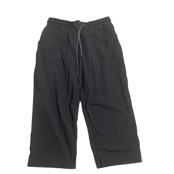 Athleta TREKKIE Straight Crop Pants Womens 12P Black‎ Lightweight Stretch - Picture 1 of 8